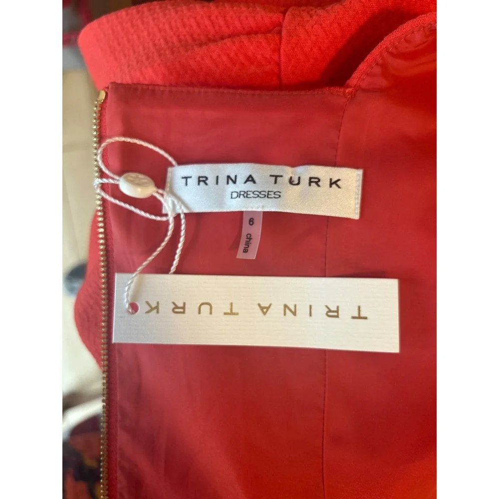 NWT Trina Turk Dress‎ Size 6 Red Coral Isis Sleeveless Drop Waist Mini